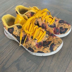 Fun Yellow Floral Nike Metcon Shoes